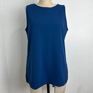 Banana Republic Blue Sleeveless Crossover Petal Back Top Tank Blouse